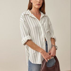 REFORMATION: Will Oversized Shirt Pin Stripe